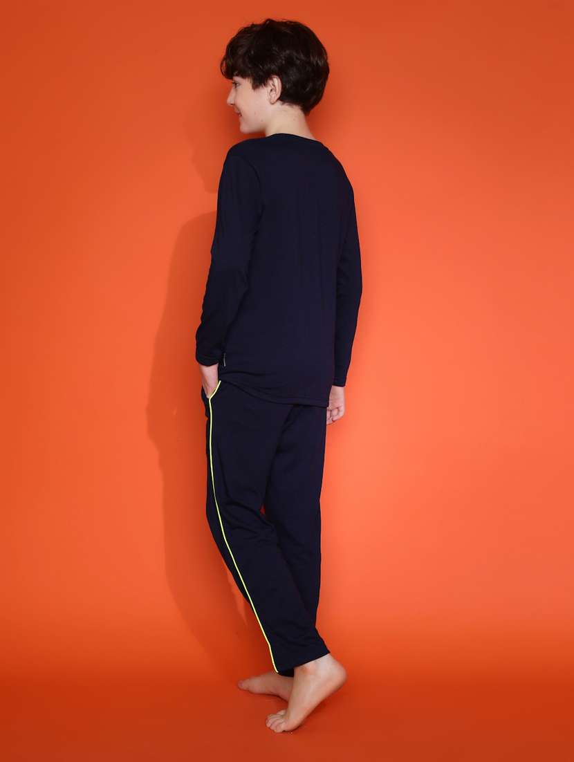 boys typographic long sleeve pyjama set nightwear - 21931055 -  Standard Image - 4