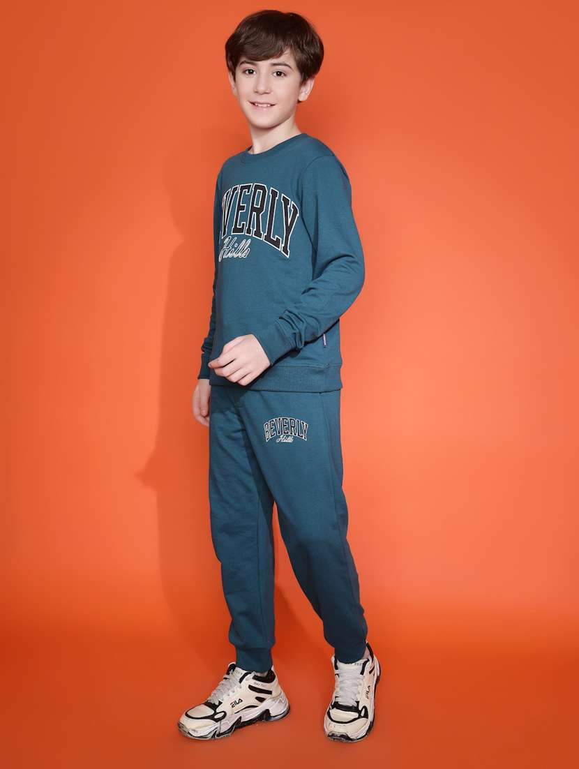 boys typographic long sleeve full length co ord set - 21931057 -  Standard Image - 4