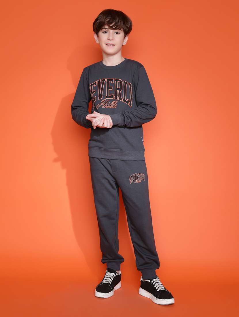 boys typographic long sleeve full length co ord set