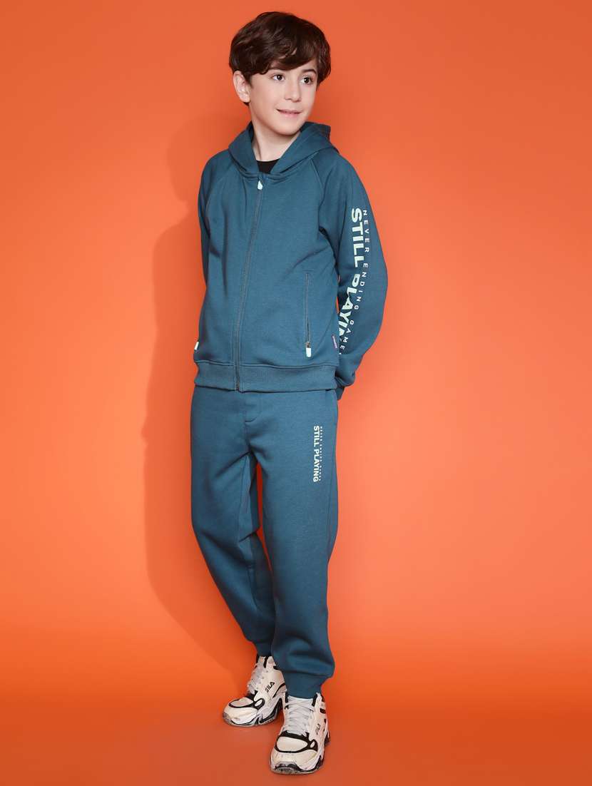 boys typographic long sleeve full length set