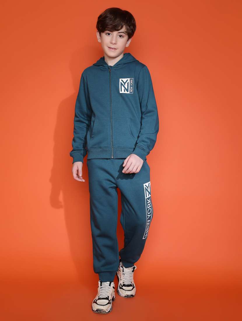 boys typographic long sleeve full length set