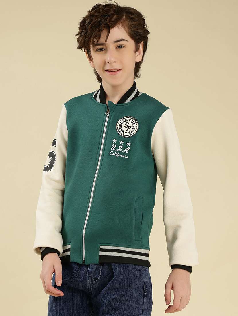 boys color block long sleeve varsity jacket - 21931070 - Standard Image - 1