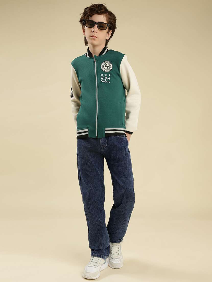 boys color block long sleeve varsity jacket - 21931070 - Standard Image - 4