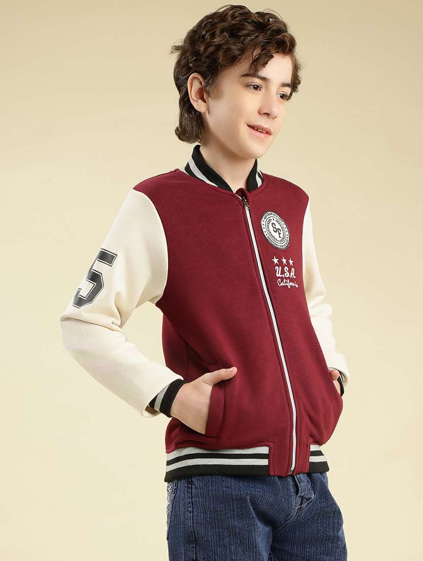 boys color block long sleeve varsity jacket - 21931071 -  Standard Image - 1