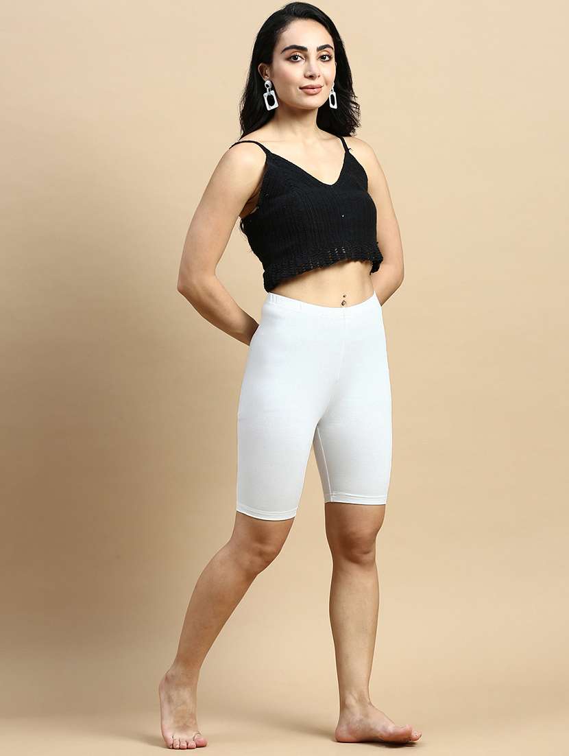 women solid mid rise cycling short - 21931126 -  Standard Image - 4