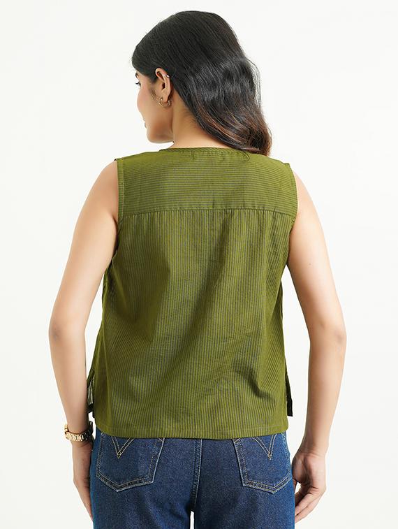 women solid sleeveless regular fit top - 21931167 - Standard Image - 4
