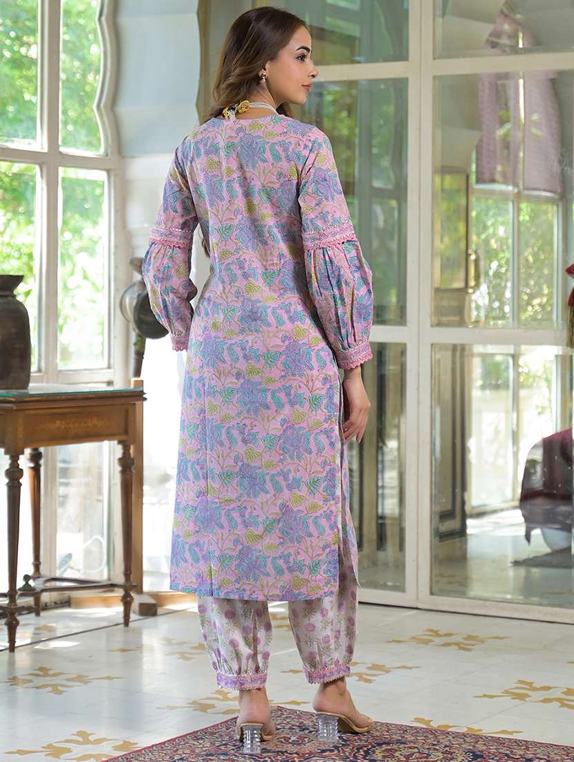 women pink long sleeve kurta salwar with dupatta set - 21931191 - Standard Image - 4