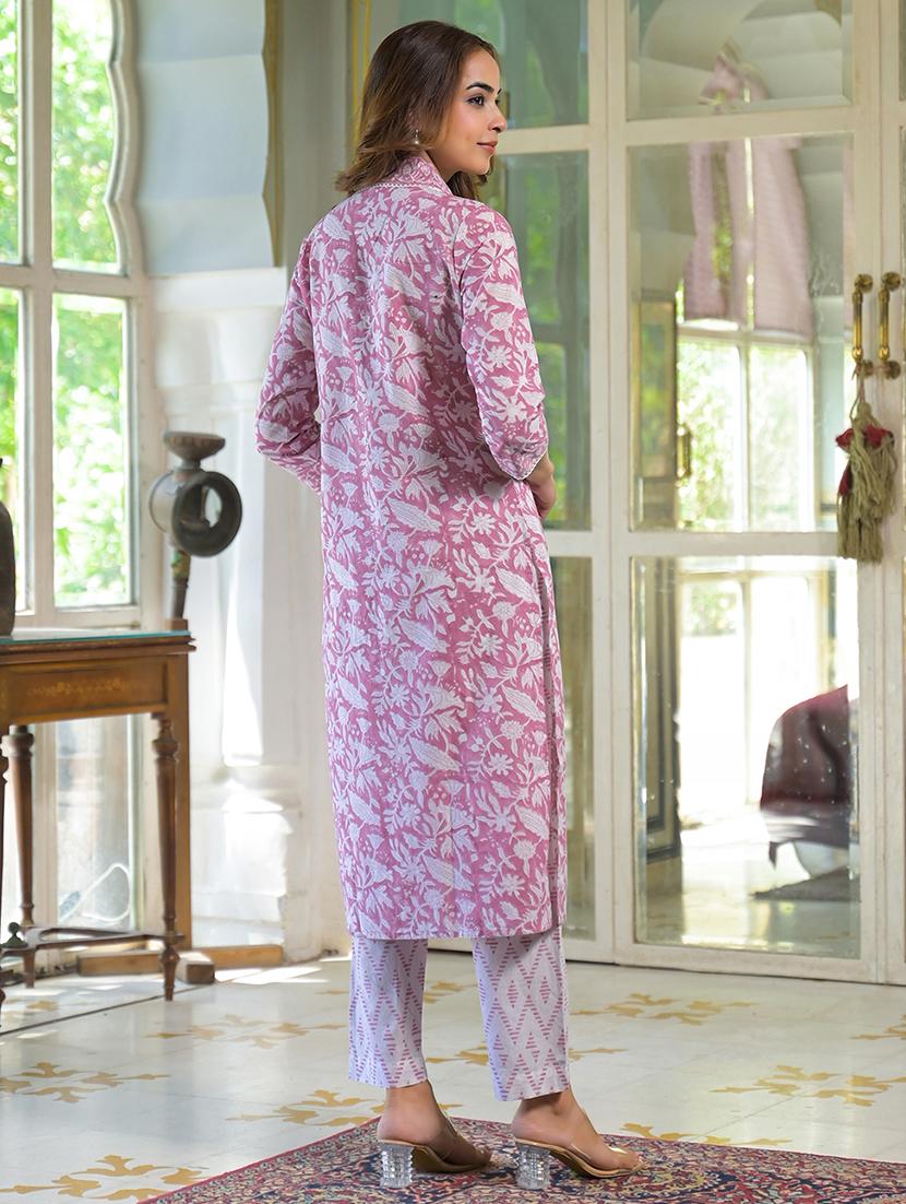 women three quarter sleeve kurta pant with dupatta set - 21931199 - Standard Image - 4