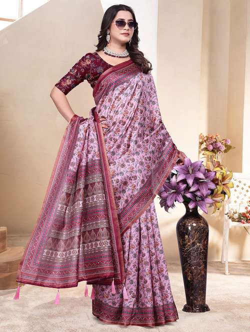 women printed casual wear saree with blouse - 21931221 - Standard Image - 0