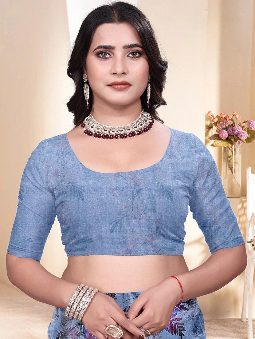 women printed casual wear saree with blouse - 21931222 - Standard Image - 4