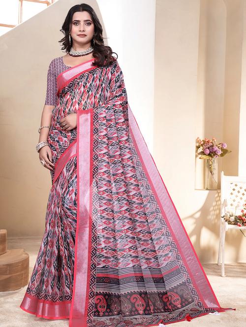 women printed casual wear saree with blouse - 21931225 - Standard Image - 0