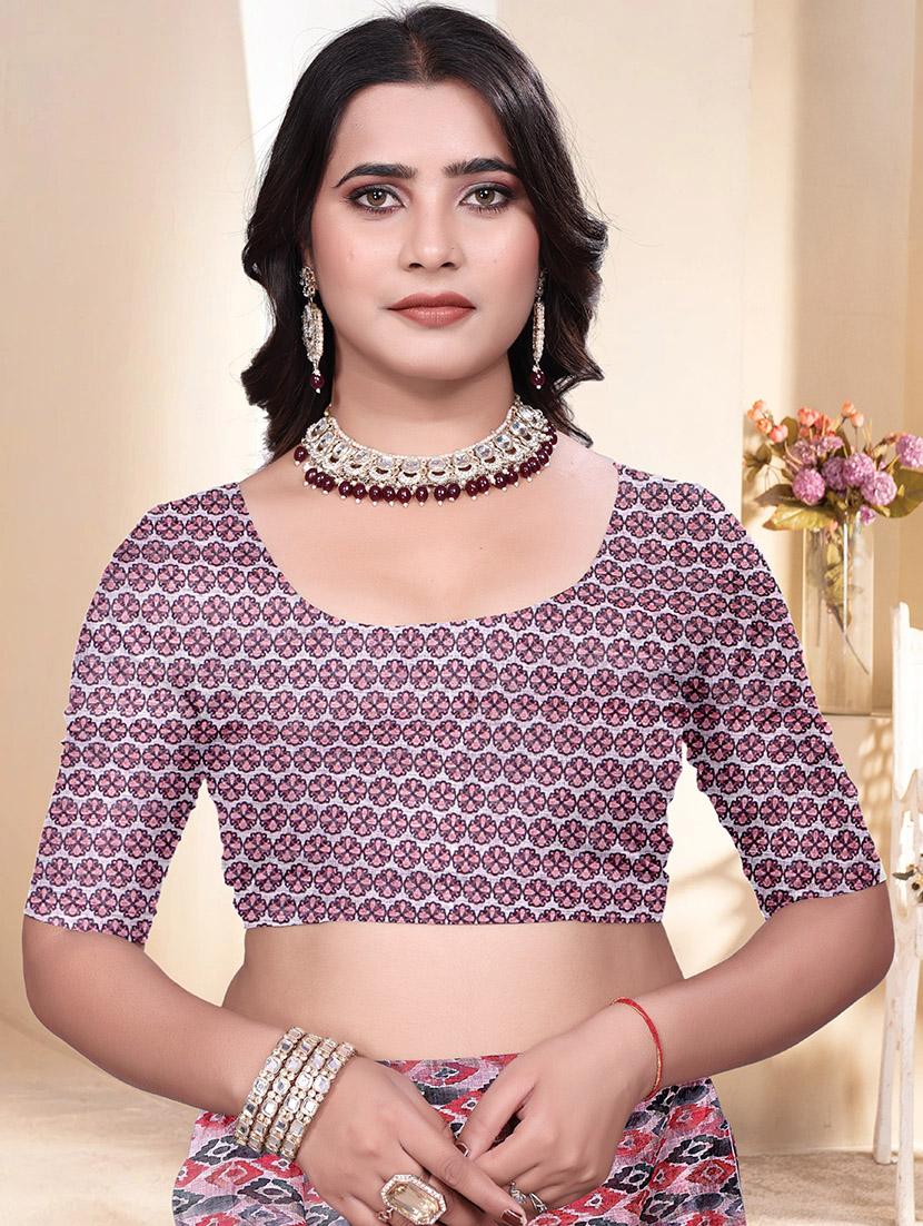 women printed casual wear saree with blouse - 21931225 - Standard Image - 4