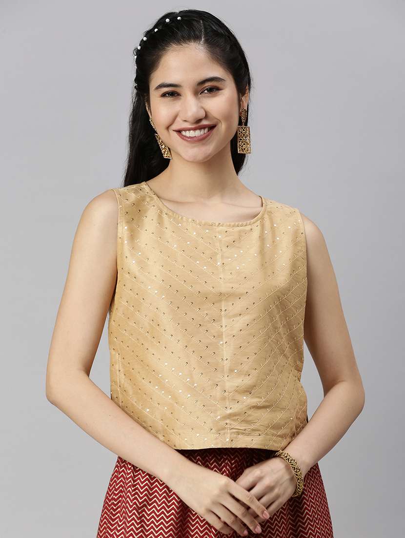 women embellished sleeveless crop top - 21931245 -  Standard Image - 1