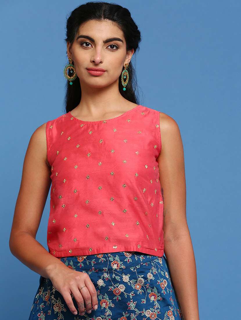 women embellished sleeveless crop top - 21931246 -  Standard Image - 1