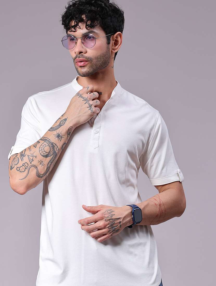 men solid short sleeve regular fit t-shirt