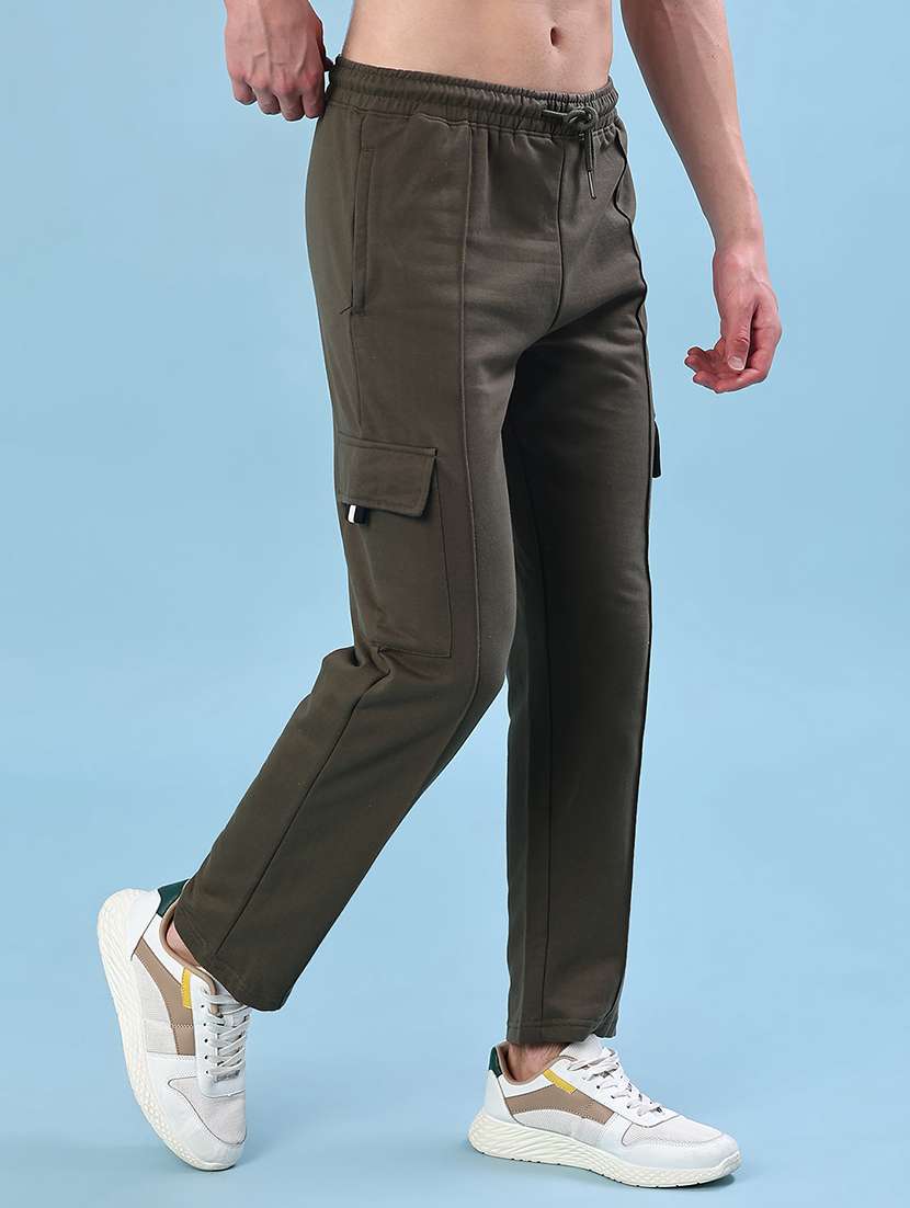 Men Solid Mid Rise Regular Fit Cargo - 21931359 -  Standard Image - 1