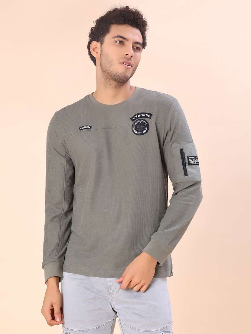 men solid long sleeve regular fit t-shirt - 21931364 - Standard Image - 1