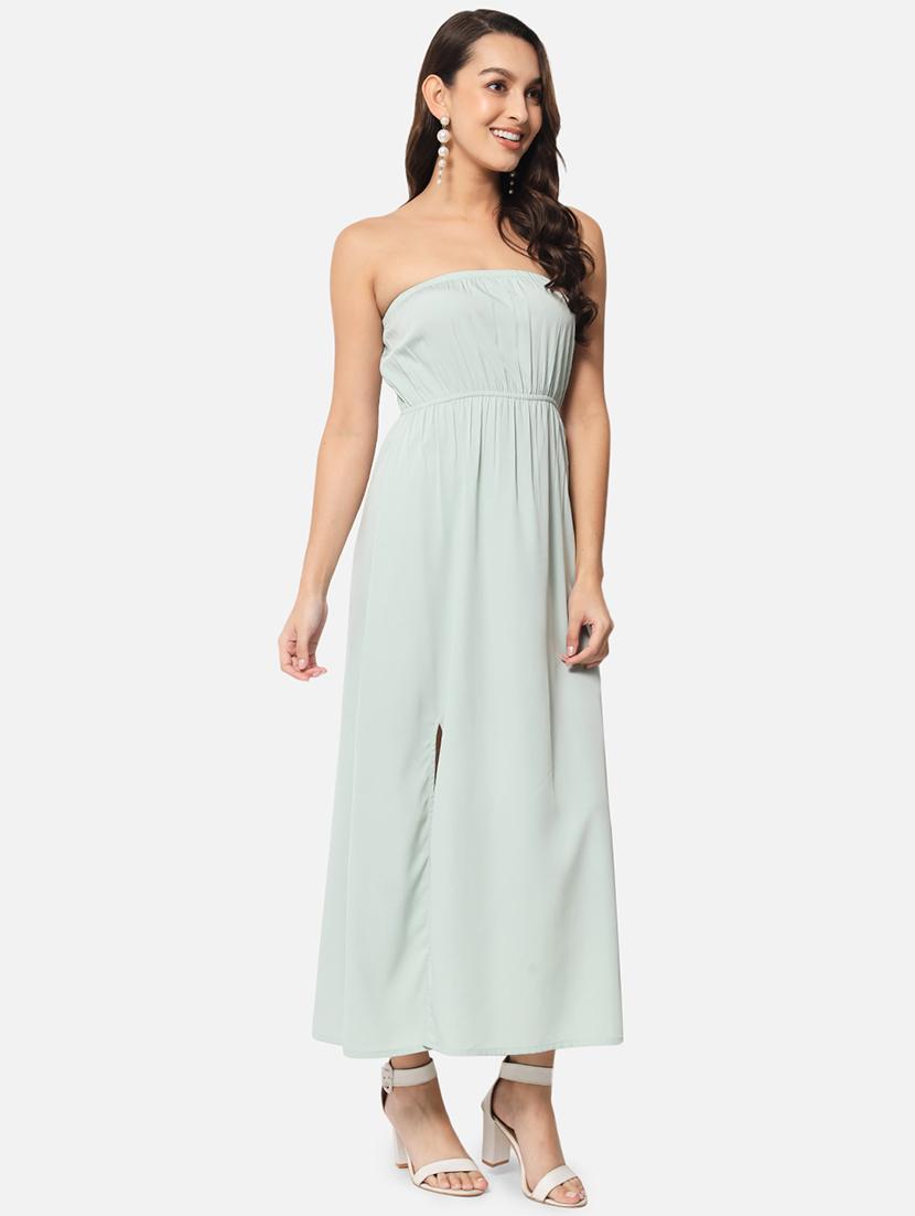 women solid sleeveless side slit tube dress - 21931430 -  Standard Image - 1