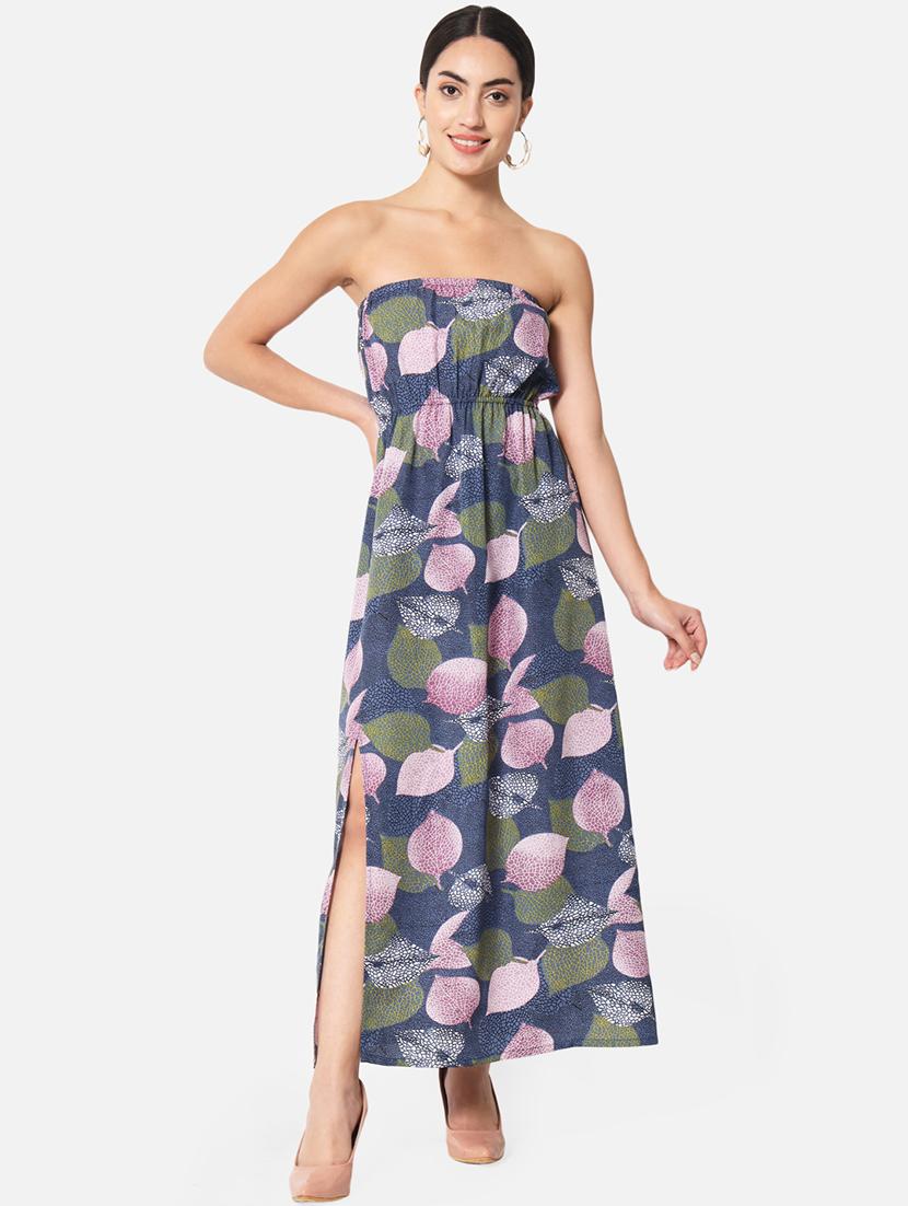 women printed sleeveless side slit tube dress - 21931431 -  Standard Image - 1