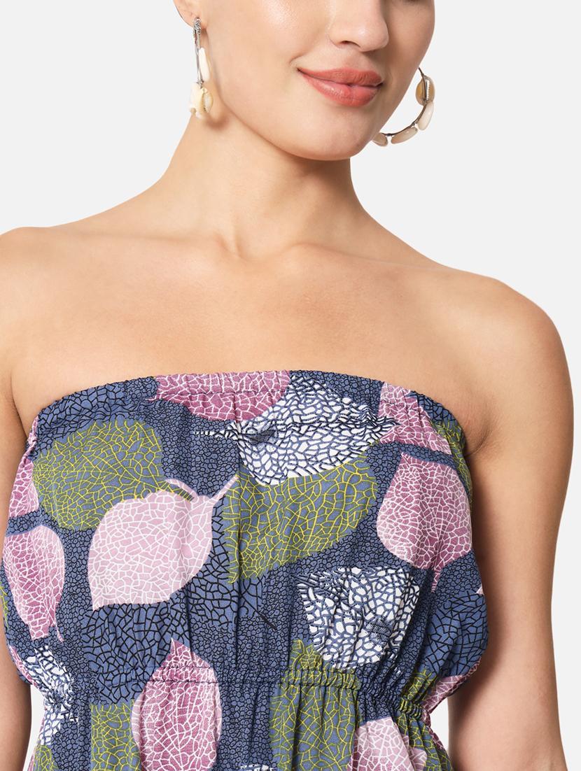 women printed sleeveless side slit tube dress - 21931431 - Standard Image - 4