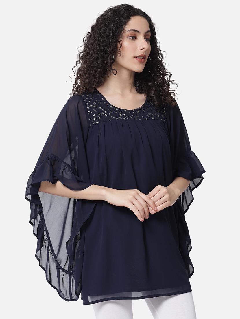 women embellished flared sleeve long top - 21931448 - Standard Image - 1