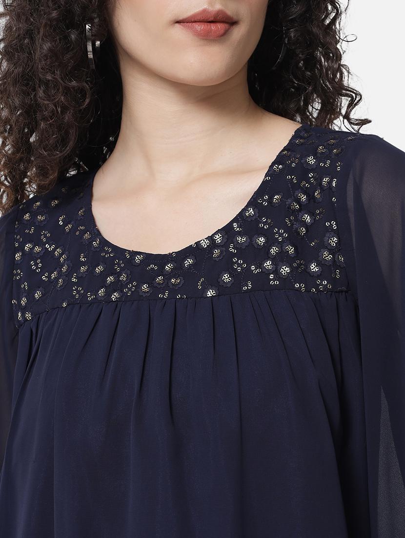 women embellished flared sleeve long top - 21931448 - Standard Image - 4