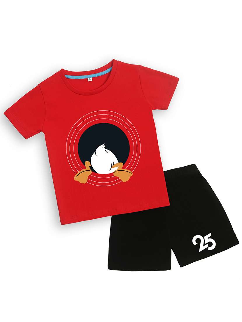 boys printed t-shirt & shorts casual wear set - 21931461 -  Standard Image - 1