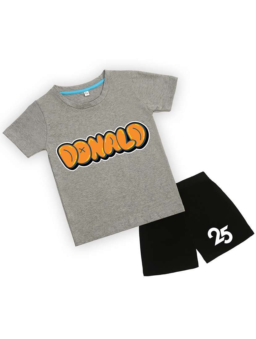 boys printed t-shirt & shorts casual wear set - 21931465 -  Standard Image - 1