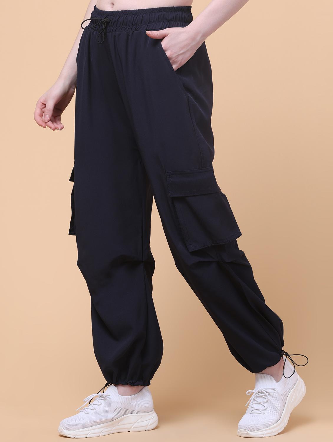 women solid mid rise relaxed fit cargo - 21931499 - Standard Image - 1