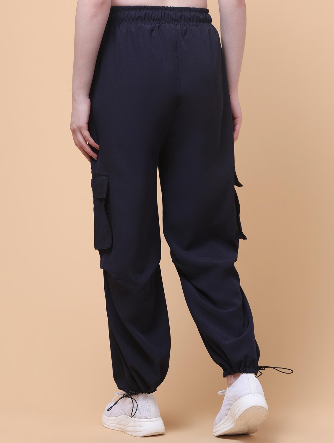 women solid mid rise relaxed fit cargo - 21931499 - Standard Image - 4