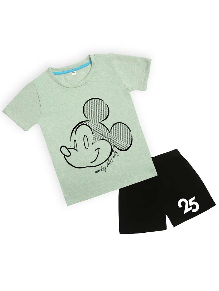 boys printed t-shirt & shorts casual wear set - 21931514 -  Standard Image - 1