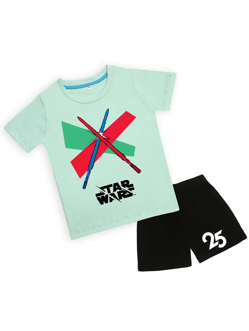 boys printed t-shirt & shorts casual wear set - 21931516 -  Standard Image - 1