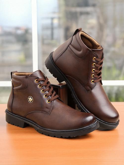 men brown lace up boot - 21931617 -  Standard Image - 0