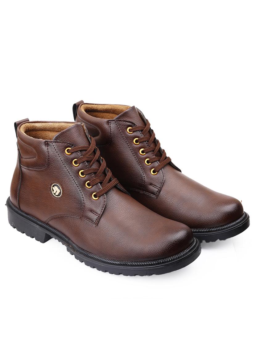 men brown lace up boot - 21931617 -  Standard Image - 1