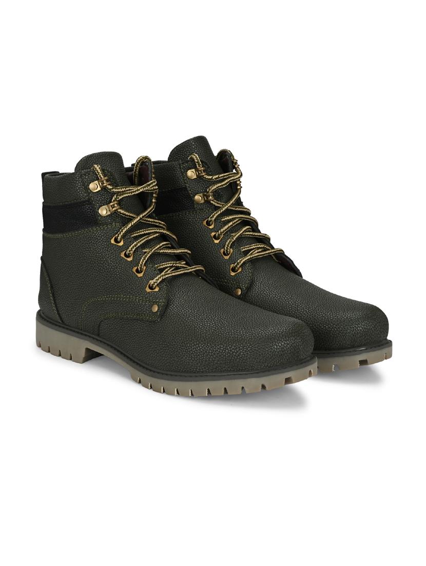 men olive lace up boot - 21931623 -  Standard Image - 1
