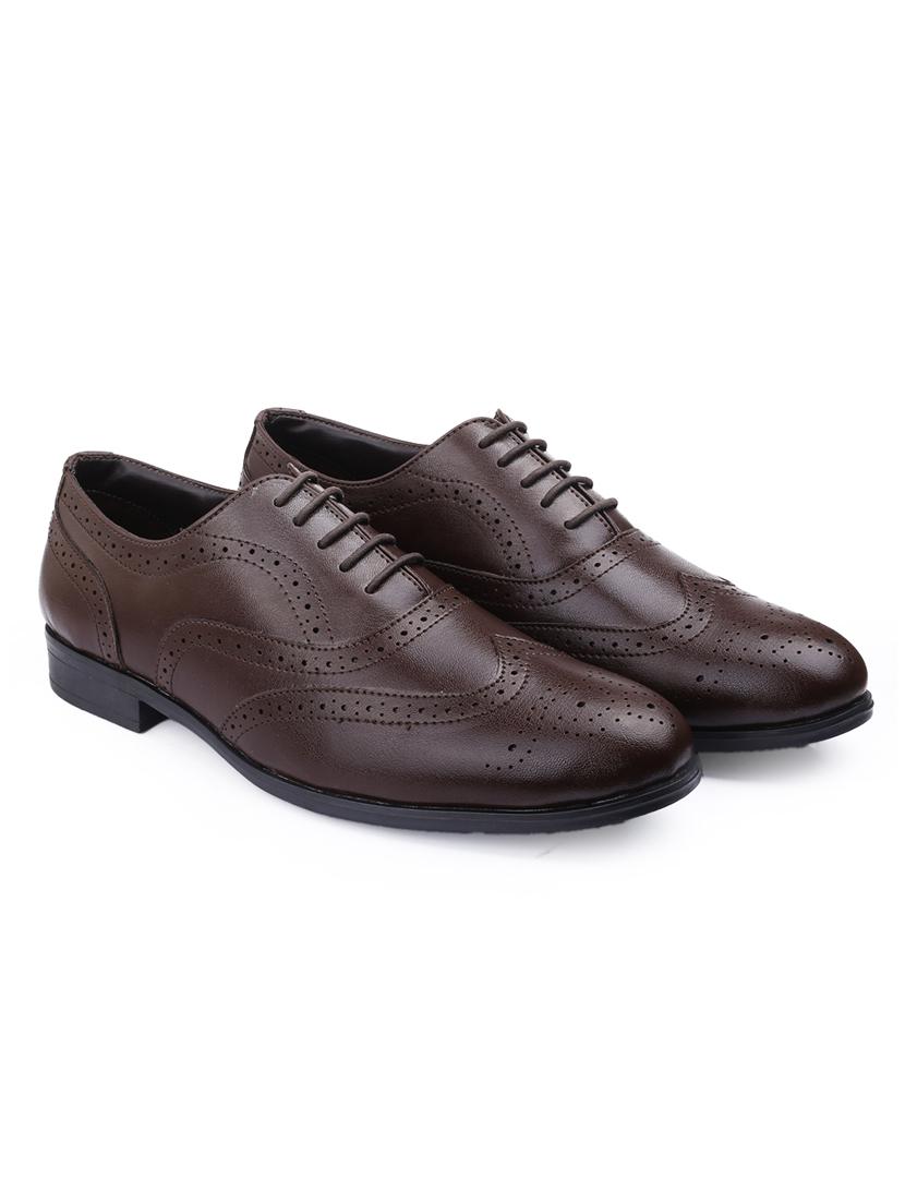 men brown lace-up brouge - 21931660 - Standard Image - 1