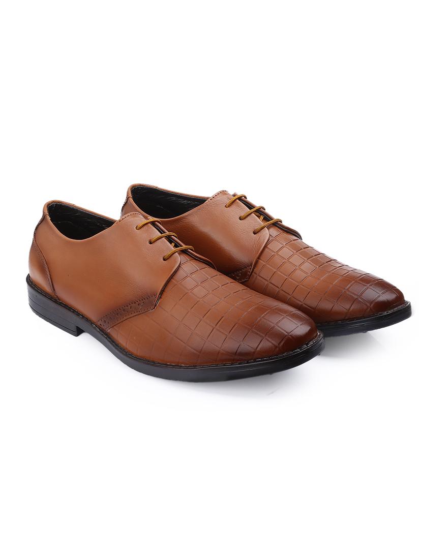 men tan lace-up derby - 21931664 - Standard Image - 1