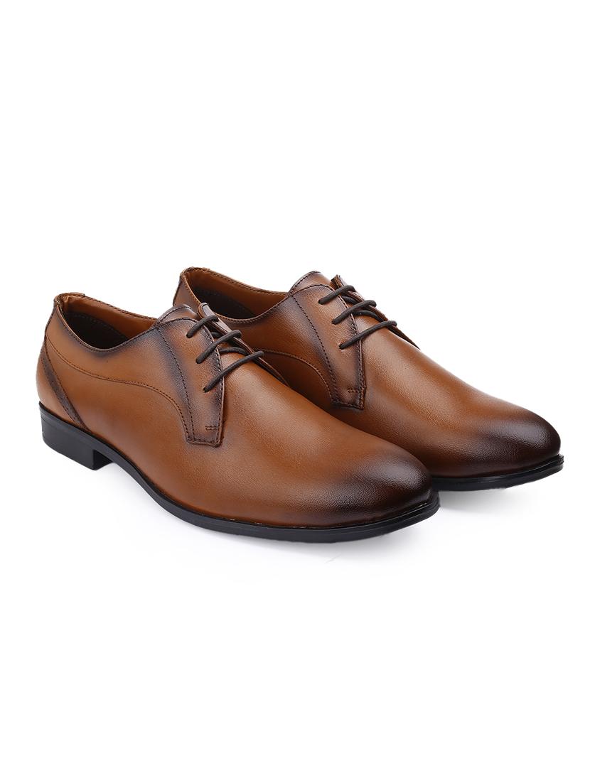 men tan lace-up derby - 21931666 - Standard Image - 1