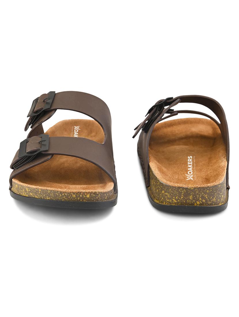men brown slip on sandal - 21931688 - Standard Image - 4