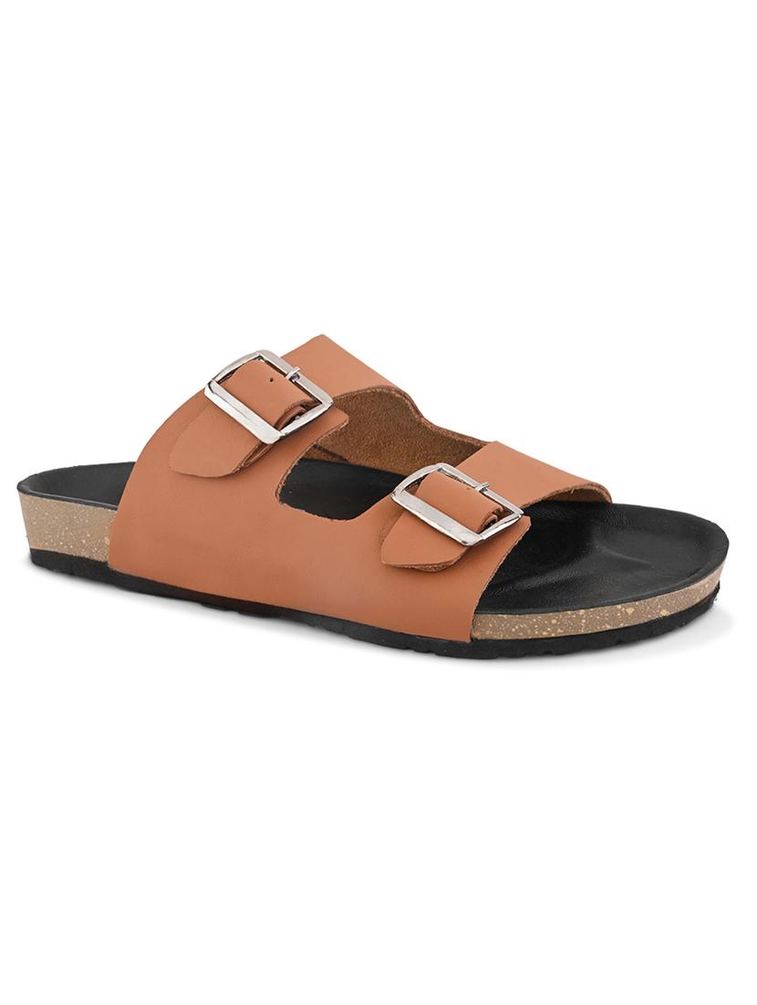 men tan slip on sandal - 21931691 - Standard Image - 1