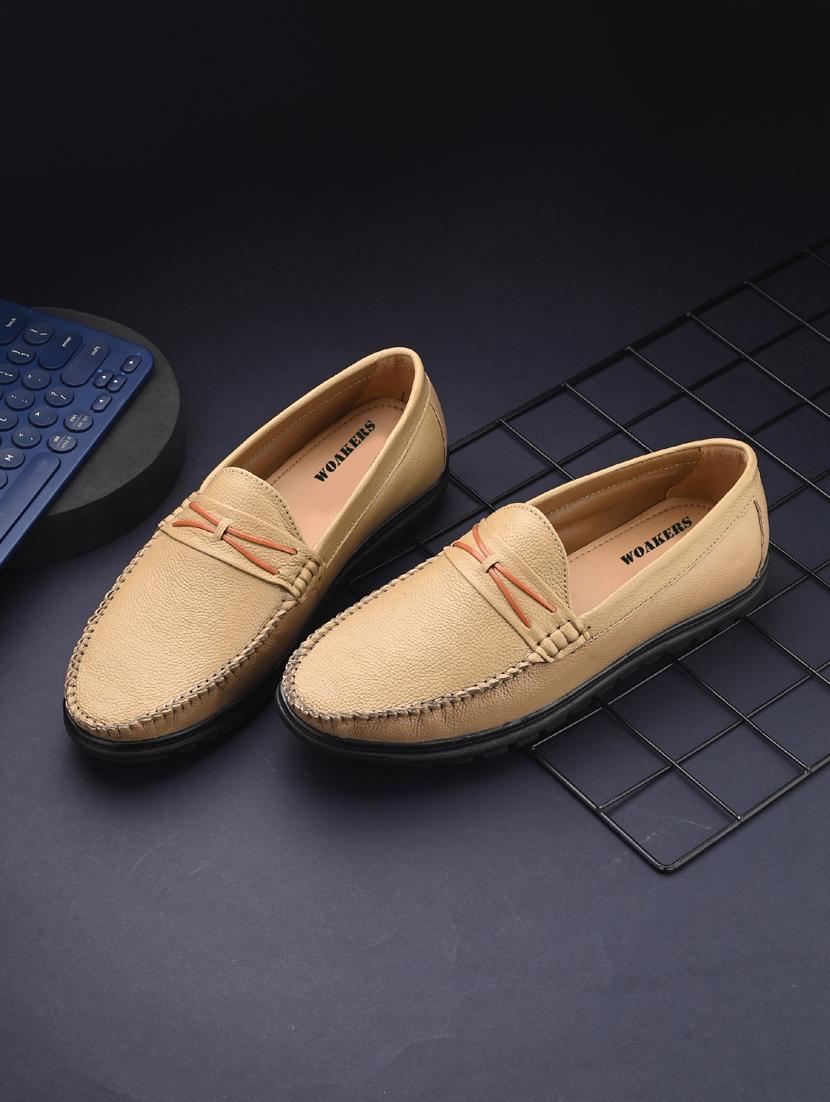 men beige slip on loafer - 21931717 -  Zoom Image - 0