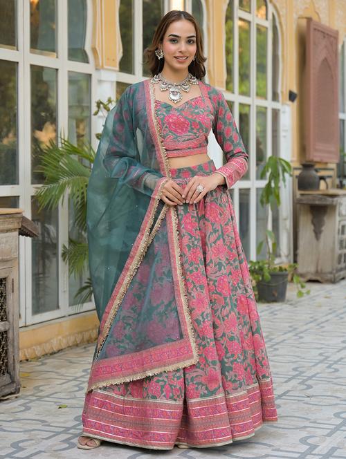 women floral printed flared stitched lehenga - 21931950 -  Standard Image - 0
