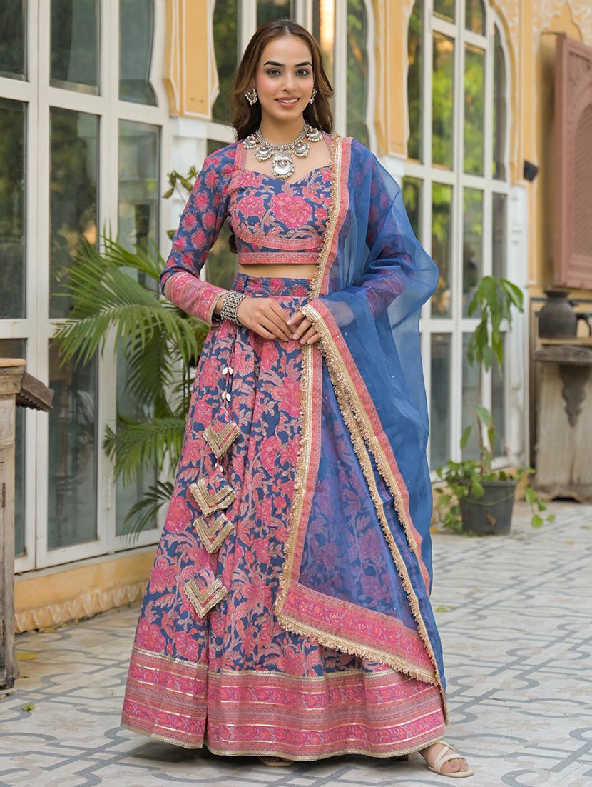 women floral printed flared stitched lehenga - 21931951 - Standard Image - 1