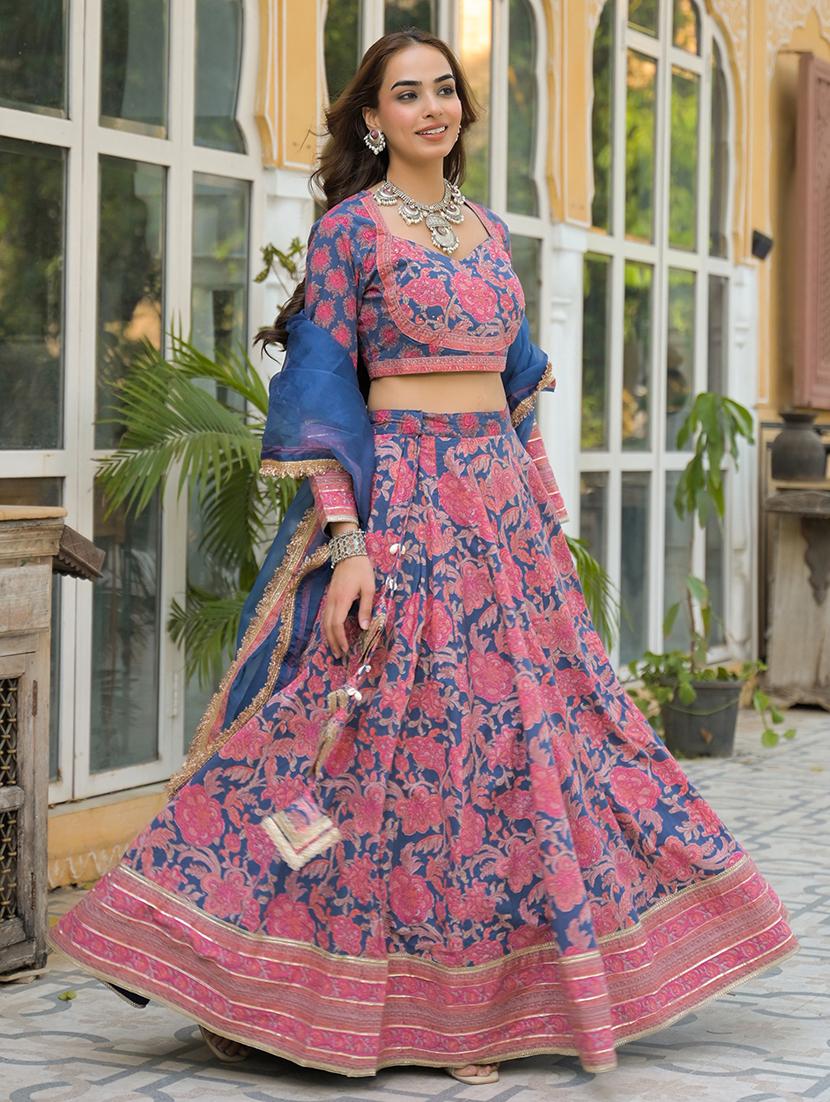 women floral printed flared stitched lehenga - 21931951 - Standard Image - 4