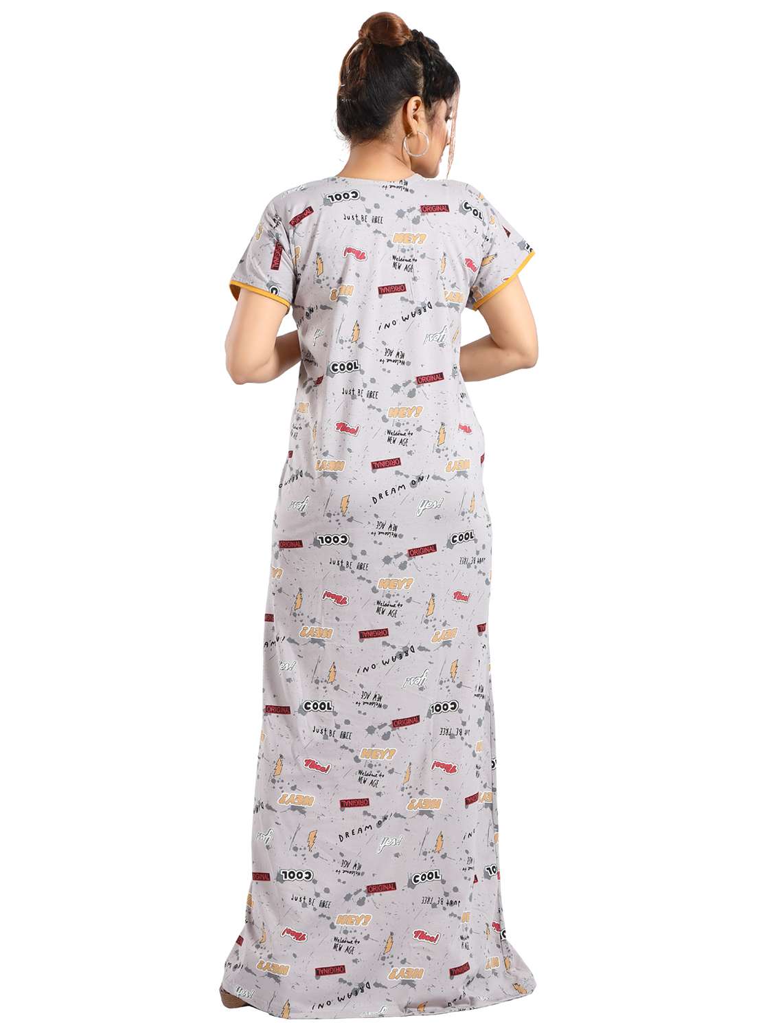 women printed short sleeves nighty - 21931966 -  Standard Image - 1