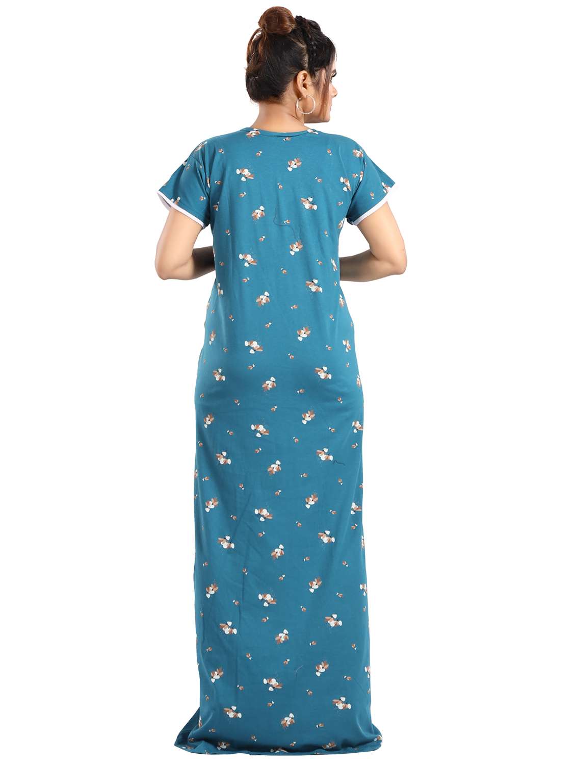 women printed short sleeves nighty - 21931967 -  Standard Image - 1