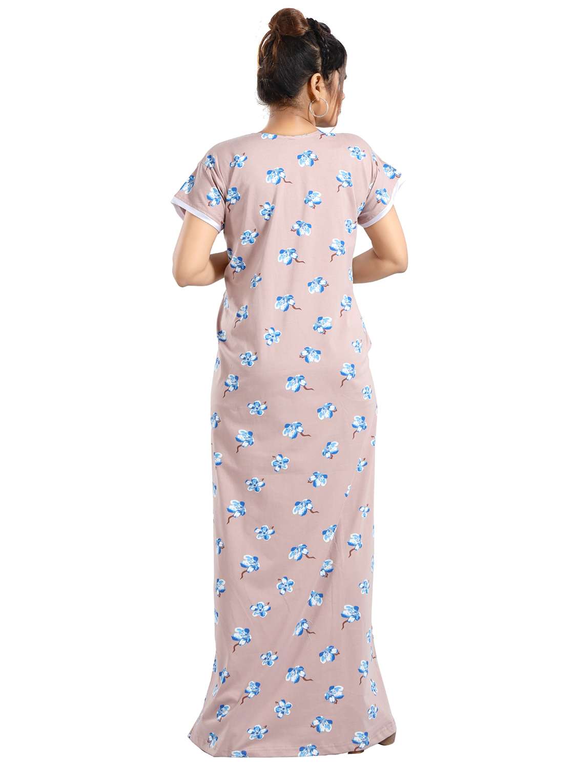 women floral printed short sleeves nighty - 21931970 -  Standard Image - 1