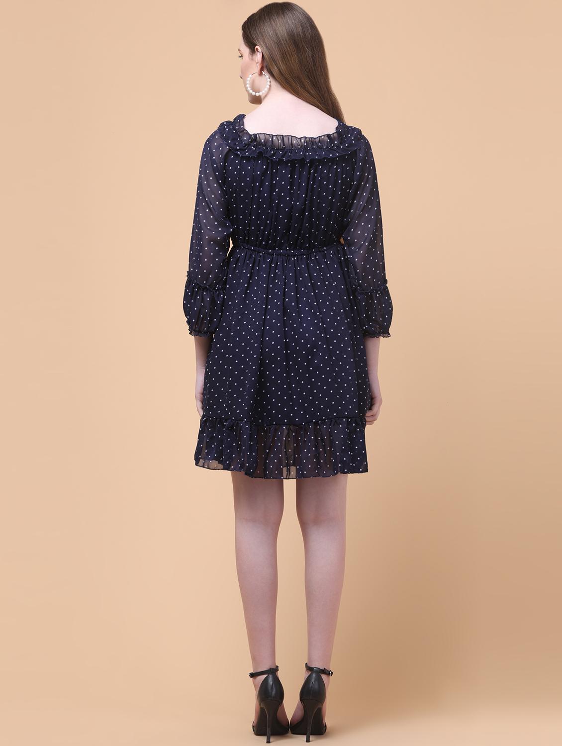 women polka doted off shoulder tiered - 21931979 - Standard Image - 4