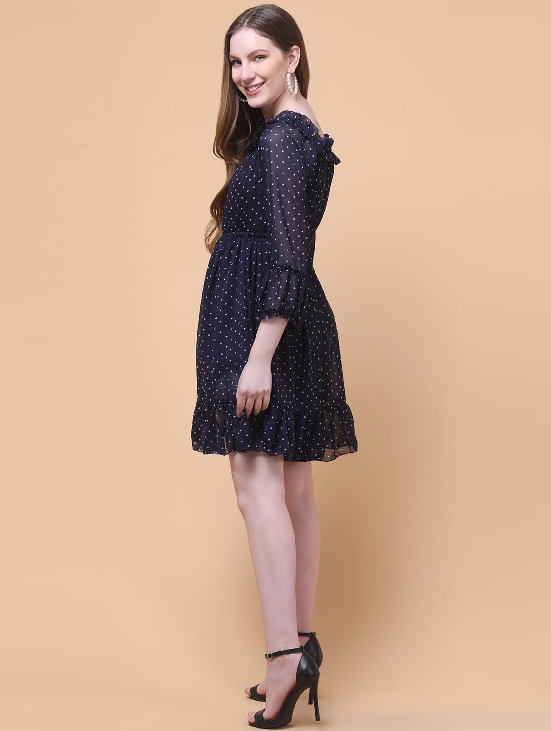 women polka doted off shoulder tiered - 21931979 - Standard Image - 6