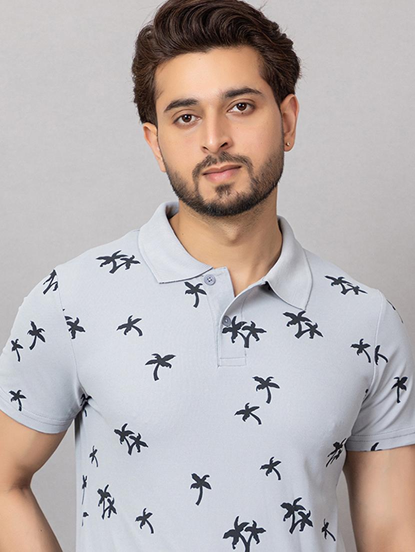 men printed short sleeves regular fit polo t-shirt - 21932006 - Standard Image - 1
